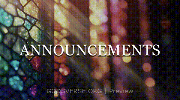 Announcements motion background stained glass