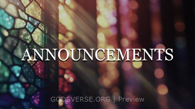 Announcements motion background stained glass