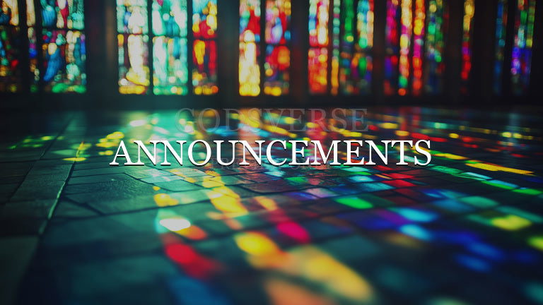 Announcements worship background stained glass