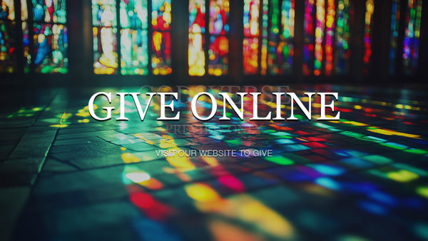 Give Online worship background stained glass