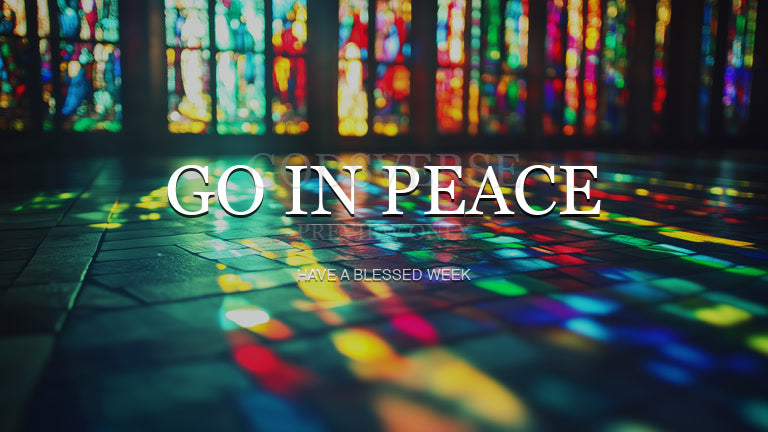 Go In Peace worship background stained glass