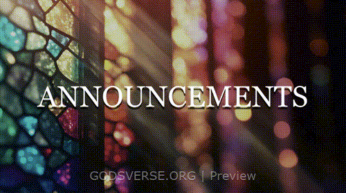 Announcements motion background stained glass
