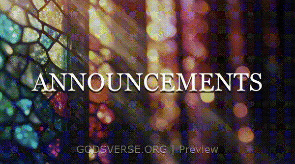 Announcements motion background stained glass