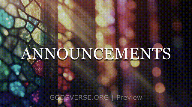 Announcements motion background stained glass