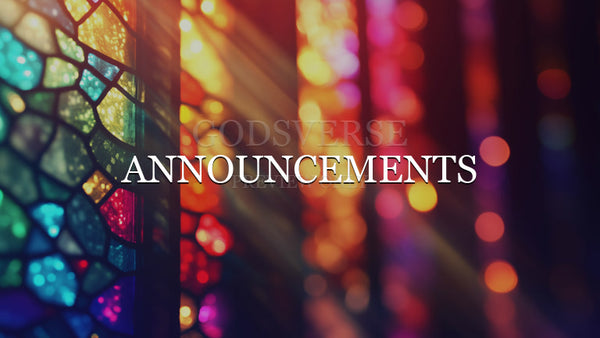 Announcements worship background stained glass