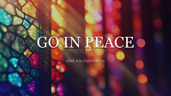 Go In Peace worship background stained glass