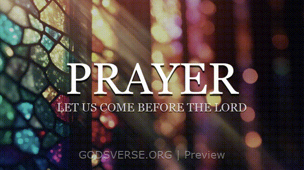 Prayer motion background stained glass