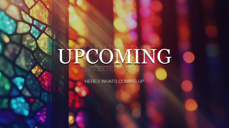 Upcoming worship background stained glass