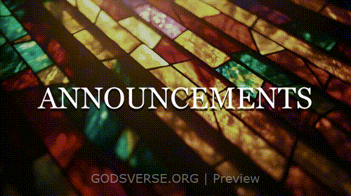 Announcements motion background stained glass