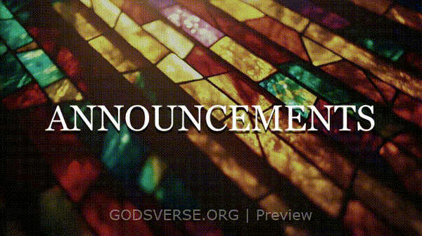 Announcements motion background stained glass
