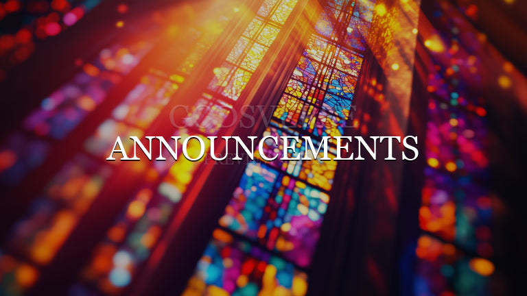 Announcements worship background stained glass