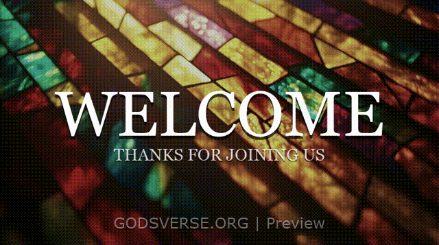 Welcome motion background stained glass