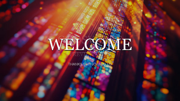 Welcome worship background stained glass