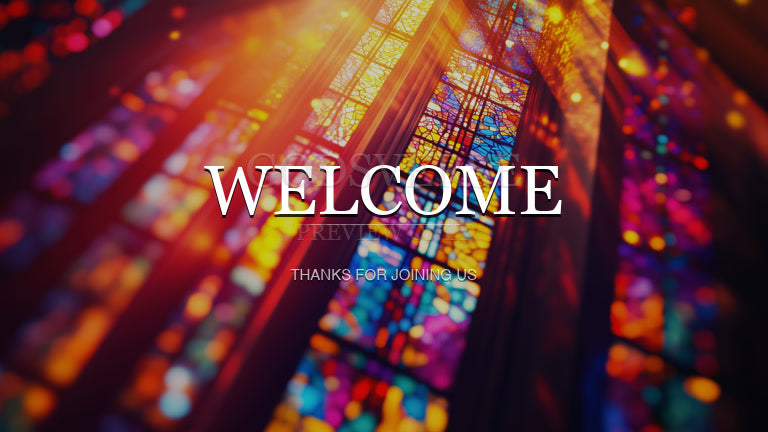 Welcome worship background stained glass