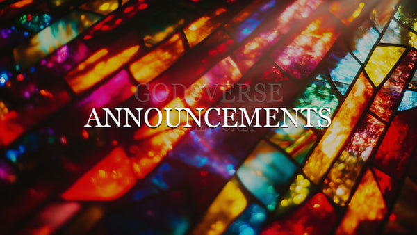 Announcements worship background stained glass