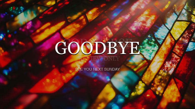 Goodbye worship background stained glass