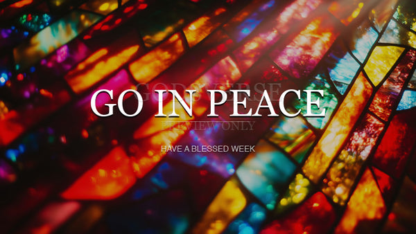 Go In Peace worship background stained glass