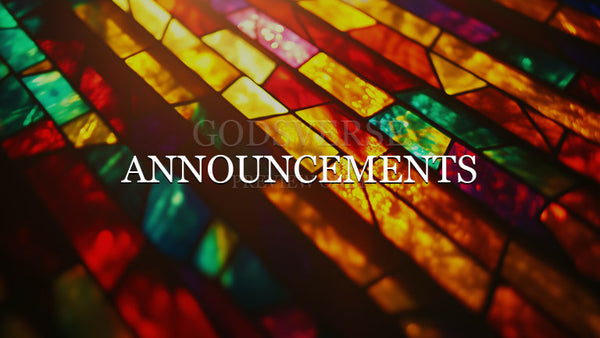 Announcements worship background stained glass