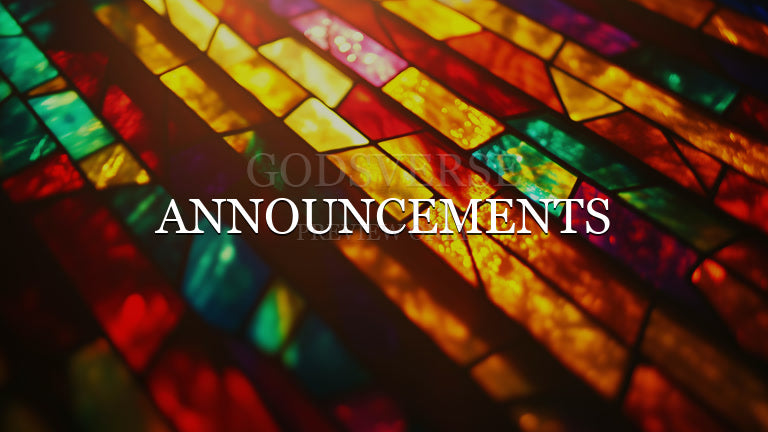 Announcements worship background stained glass