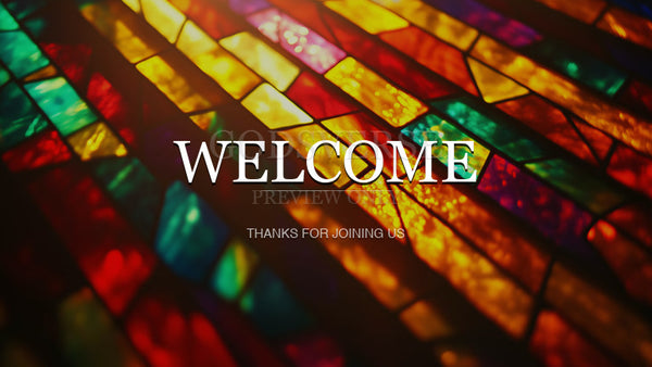 Welcome worship background stained glass