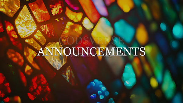 Announcements worship background stained glass