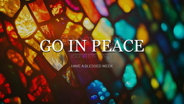 Go In Peace worship background stained glass