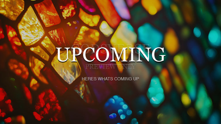 Upcoming worship background stained glass