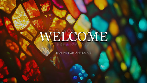 Welcome worship background stained glass