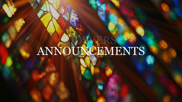 Announcements worship background stained glass
