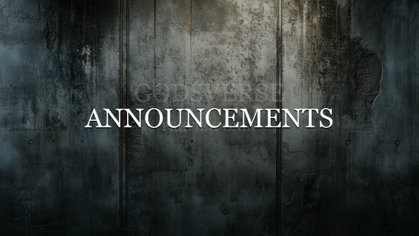 Announcements worship background urban concrete